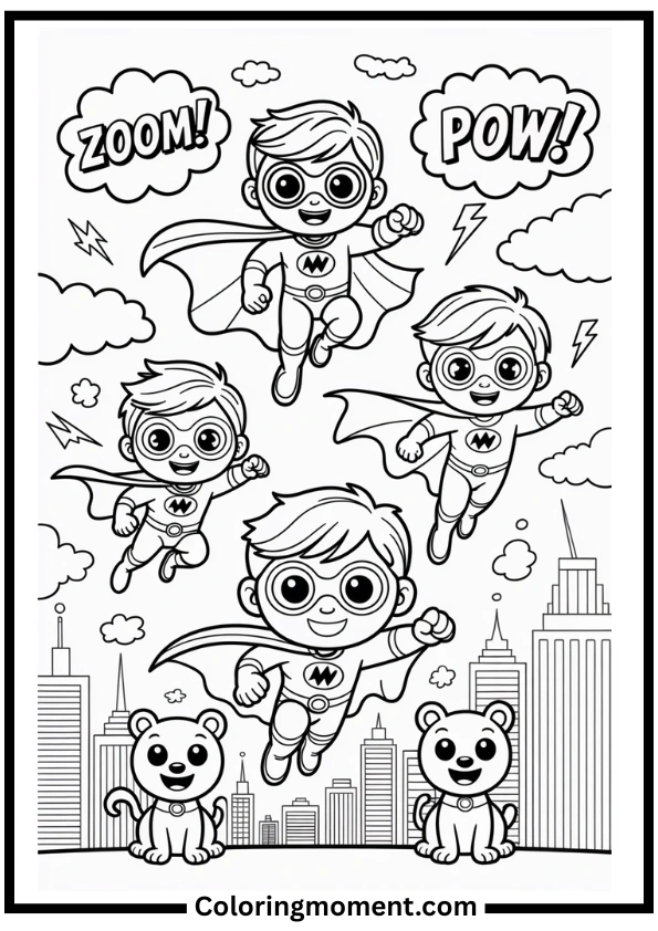 Little Superhero Coloring Pages