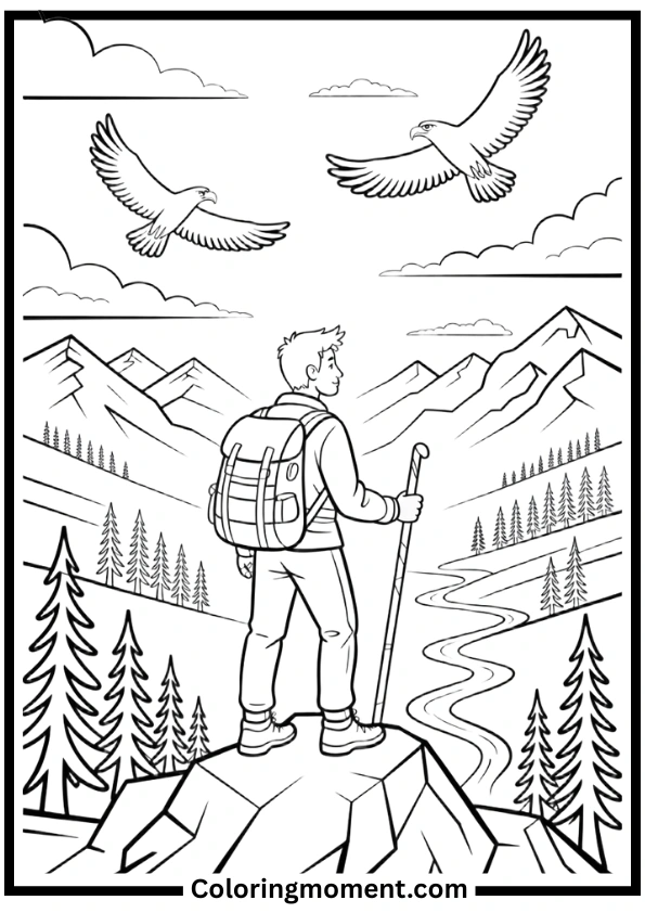 Mountain Adventure Coloring Pages