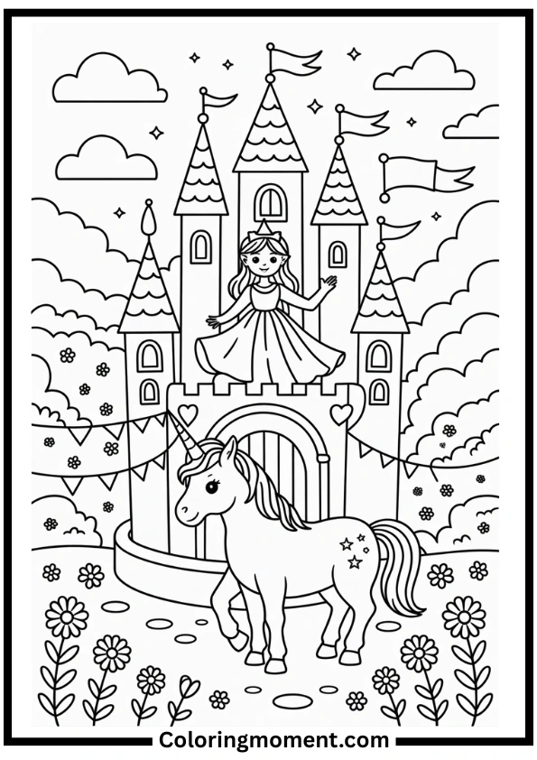 Princess Castle Coloring Pages