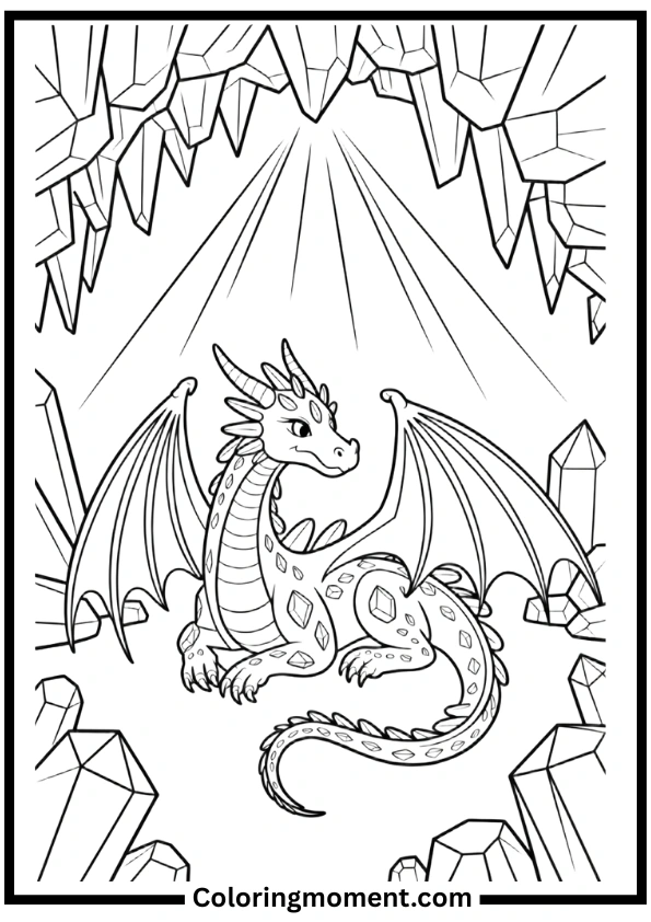 Rainbow Crystal Dragon Coloring Pages