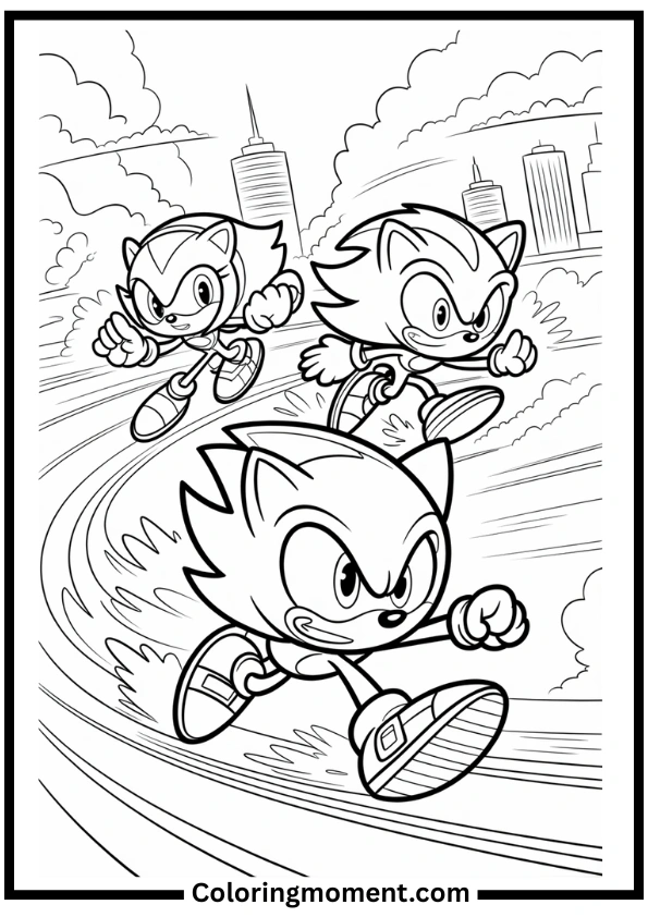 Sonic and Friends Racing Challenge Coloring Pages