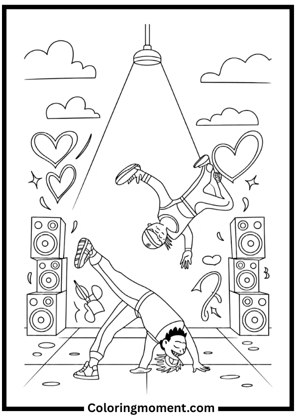Street Dance Battle Coloring Pages