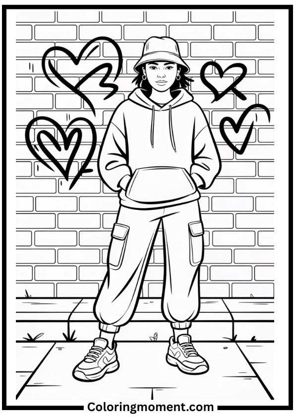 Streetwear Girl Coloring Pages