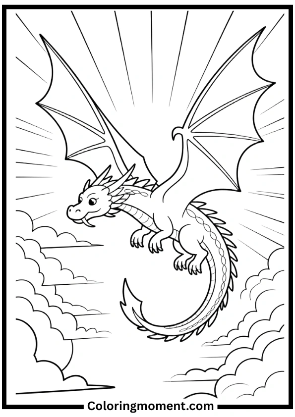 Sun Dragon Coloring Pages
