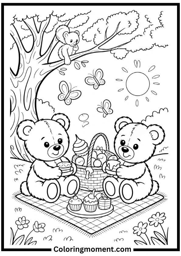 Teddy Bear Picnic Coloring Pages