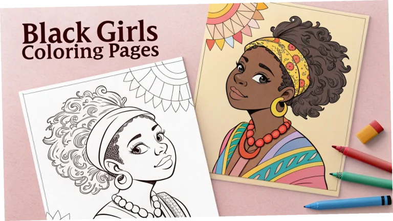 BLACK GIRLS COLORING PAGES