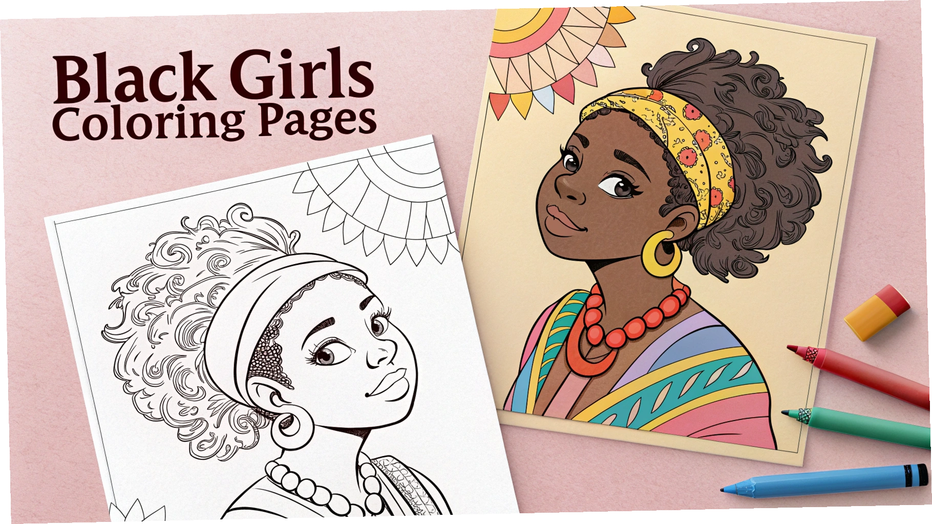 BLACK GIRLS COLORING PAGES