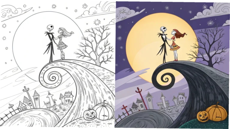 nightmare before christmas coloring pages
